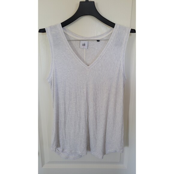 Cabi 3816 Mini Stripe V-Neck Sleeveless Tank - Picture 1 of 4